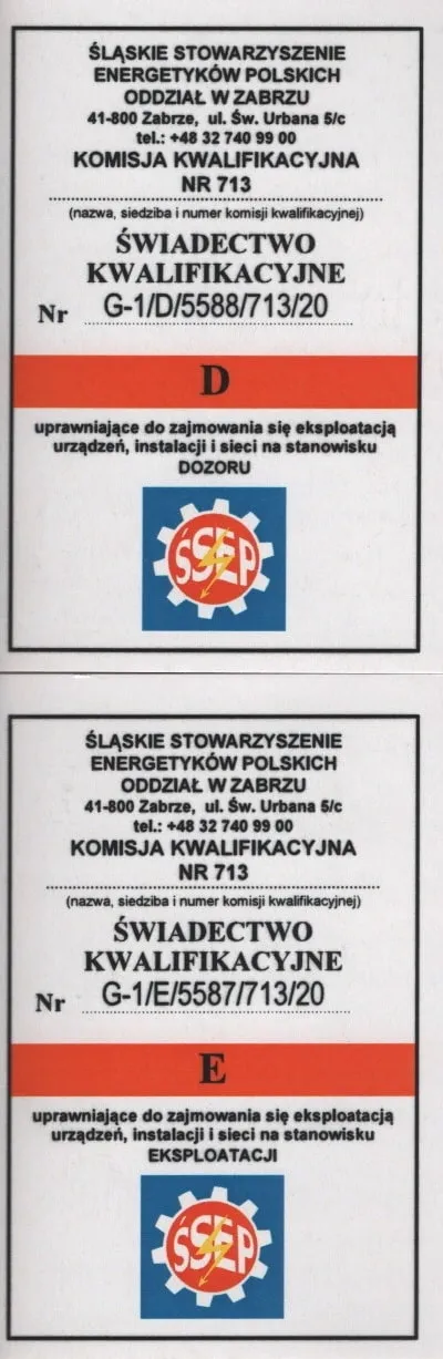 świadectwo kwalifikacyjne